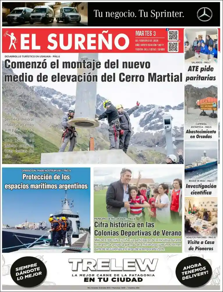 Evolucion Streaming | ARGENTILANDIA - Tapa del diario El Sureño