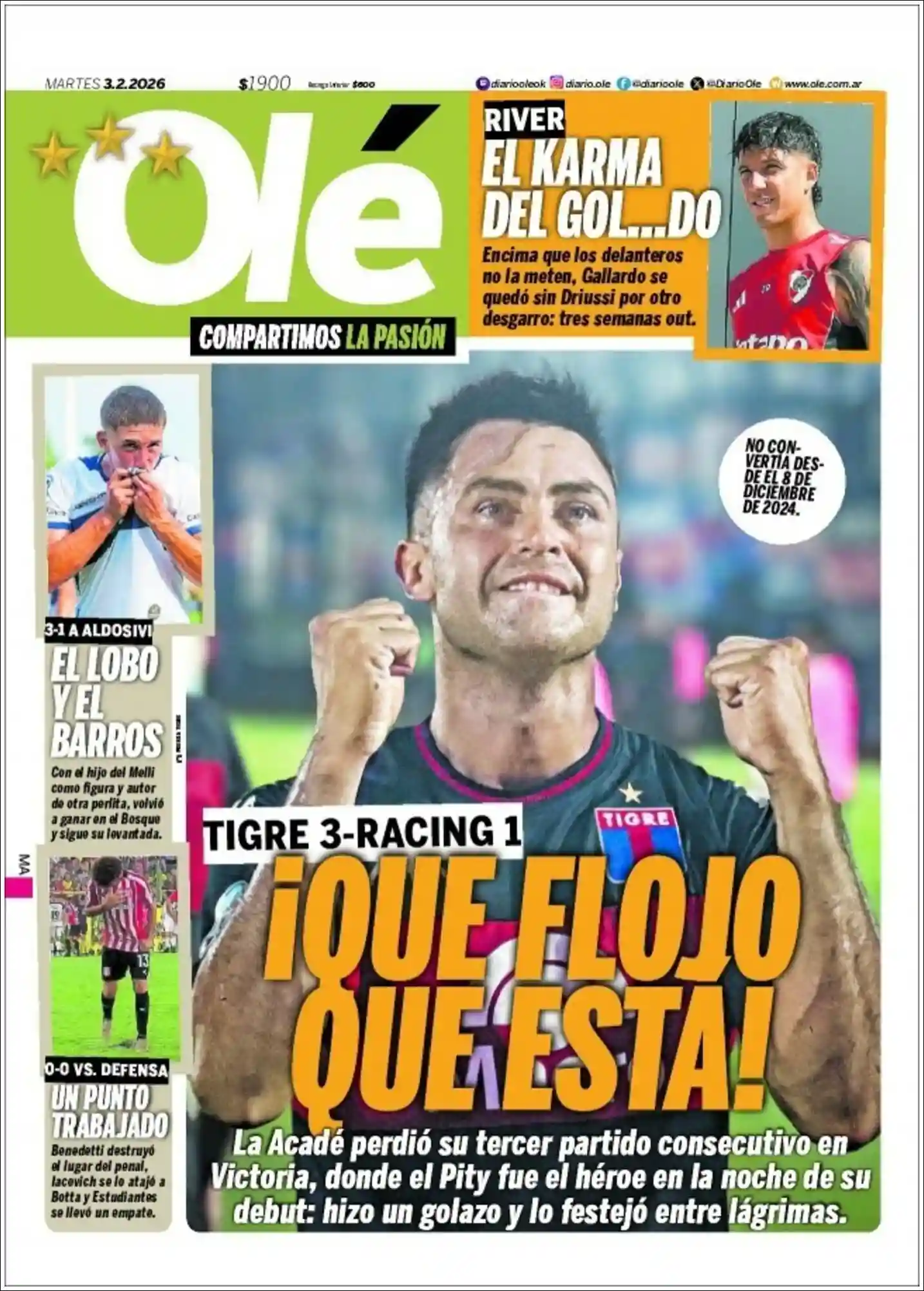 Evolucion Streaming | ARGENTILANDIA - Tapa del diario Ole